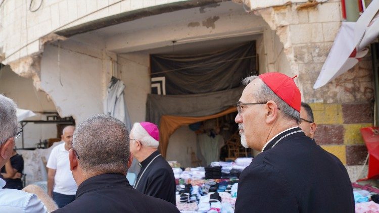 Cardinal Pierbattista Pizzaballa visiting  Jenin in the West Bank 