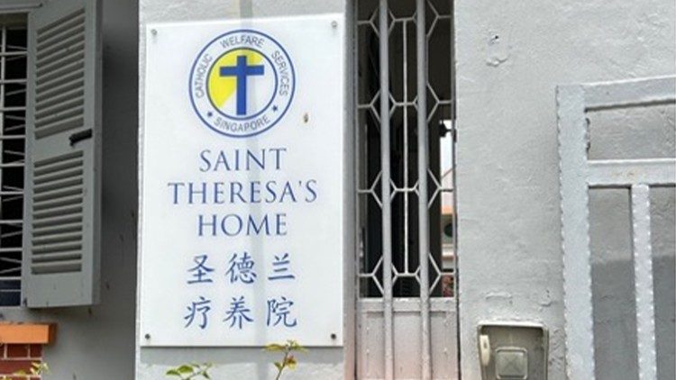 Outside the entrance of St. Theresa’s Home for the elderly