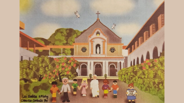 A scanned copy of Eunice Lai’s artwork published by Catholic News SG.