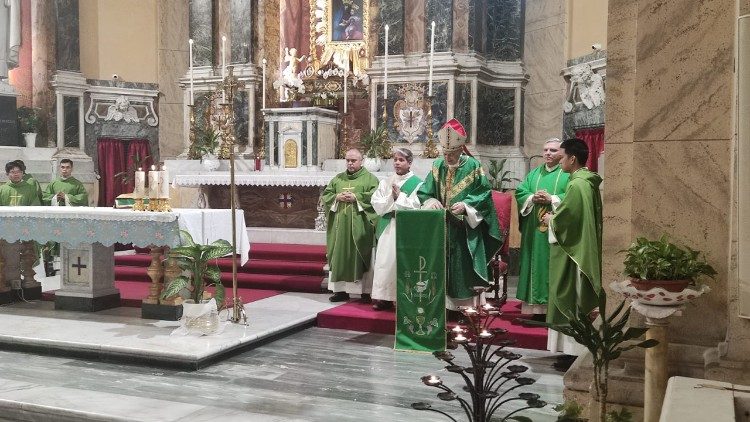 Cardinal Mario Zenari celebrates Mass at the Parish of Santa Maria della Grazie alle Fornaci