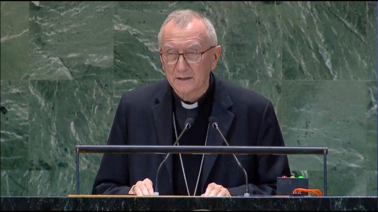 Le cardinal Pietro Parolin lors de la 79ème session de l'Assemblée générale des Nations Unies à New York. 