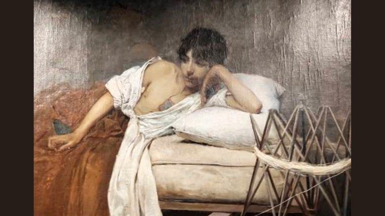 Un dettaglio del quadro "La Malaria" di Maria Martinetti