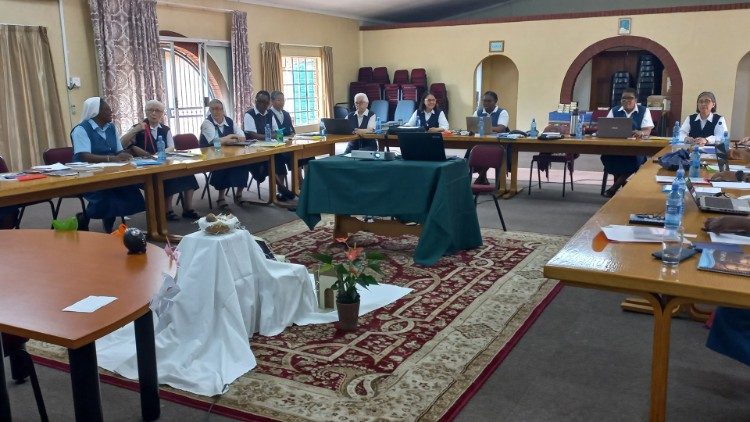 As Filhas de São Paulo durante a reunião no no Centro de Conferências de Benoni, na África do Sul