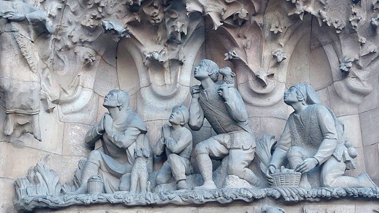 I pastori, particolare della facciata della Sagrada Familia