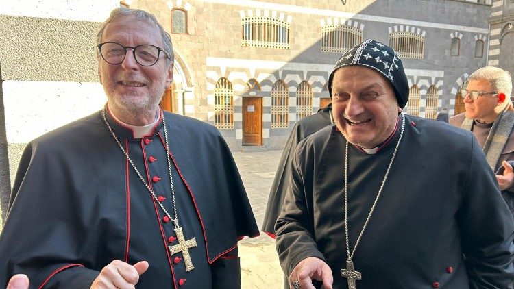 Cardeal Claudio Gugerotti e dom Jaques Mourad, Arcebispo Católico Siríaco de Homs