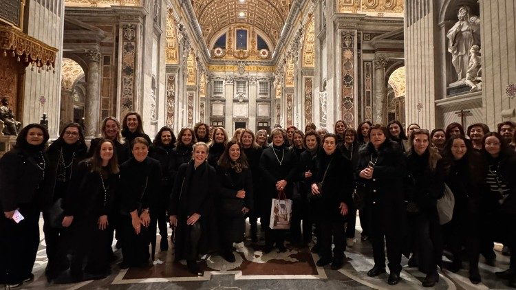 Al final de la peregrinación en el Vaticano